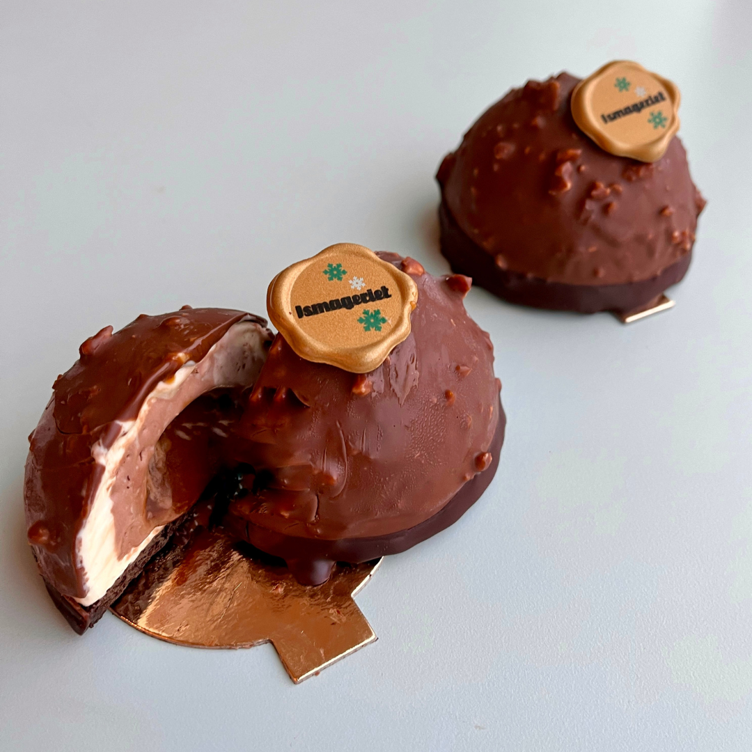 Isbombe med chokolade og passionsfrugt
