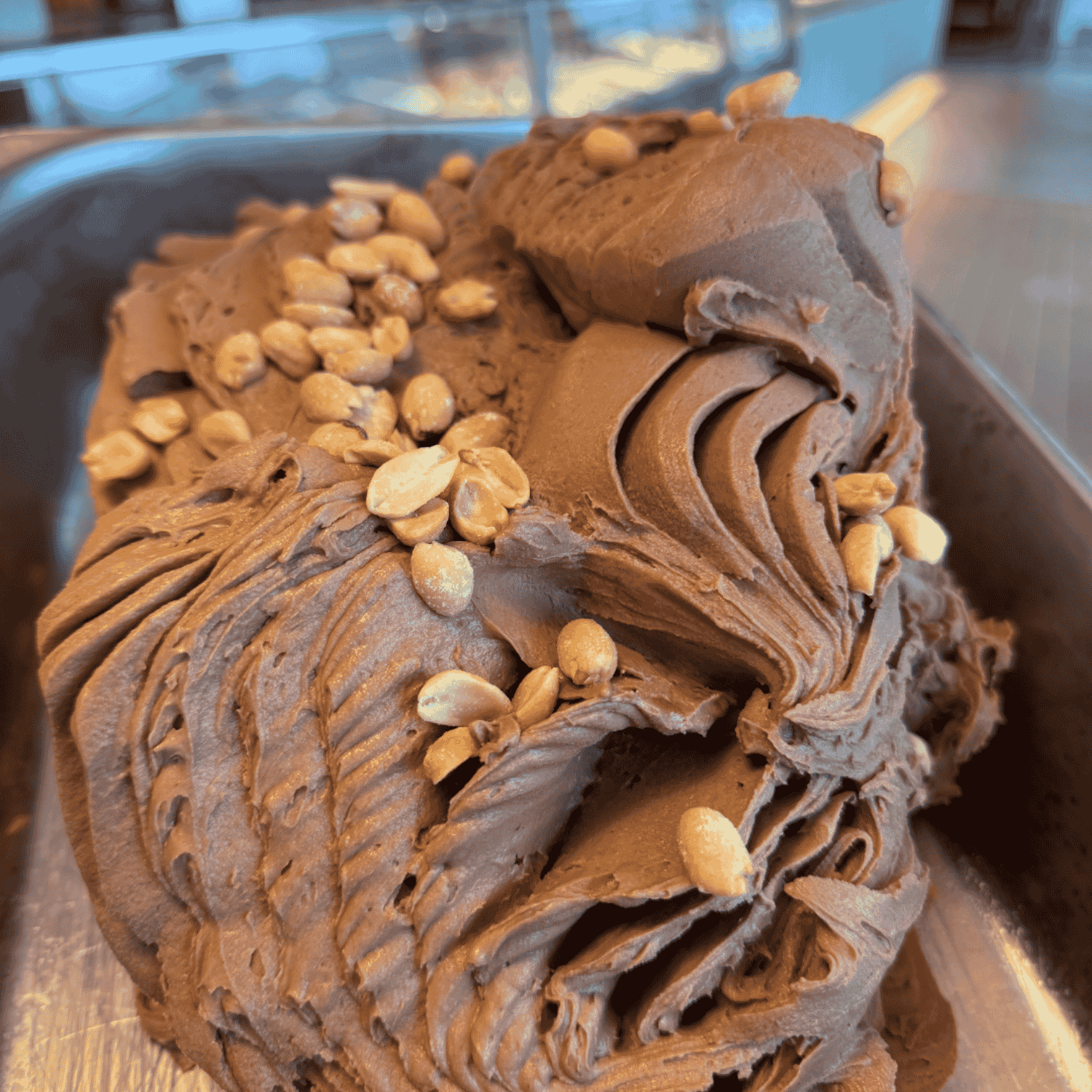 Peanut-chokolade sorbet