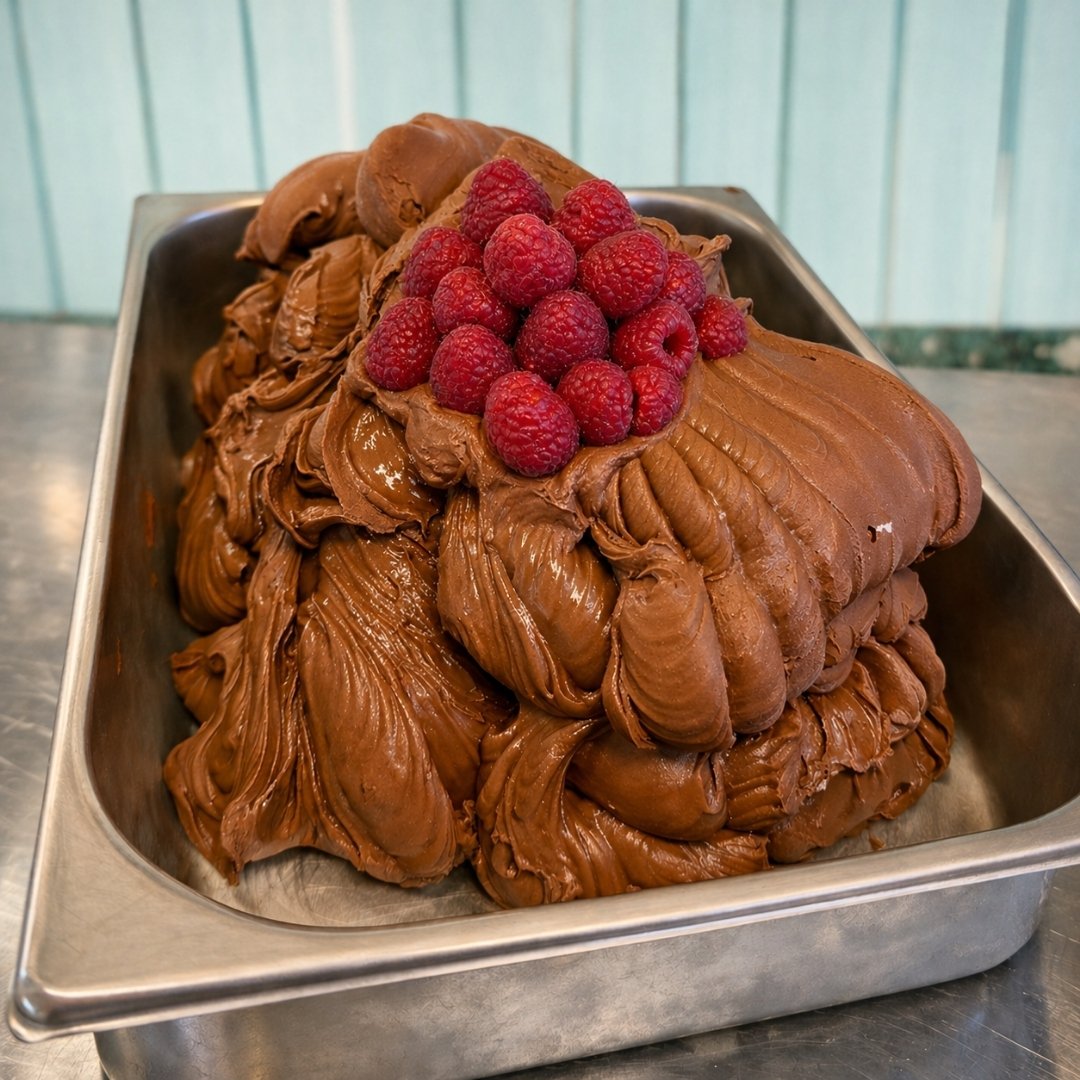 Chokolade hindbær sorbet