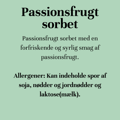 Passionsfrugt sorbet